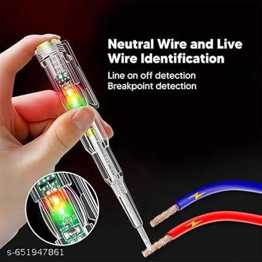 tester electric screw driver High-Brightness Intelligent Voltage Tester Pen function LED Light with Screwdriver power tools tester Non-Contact AC Voltage [PACK of 1] - roslyncart