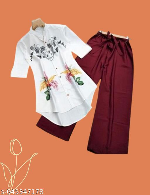 Stylish Rayon Top & Bottom Set
 - roslyncart