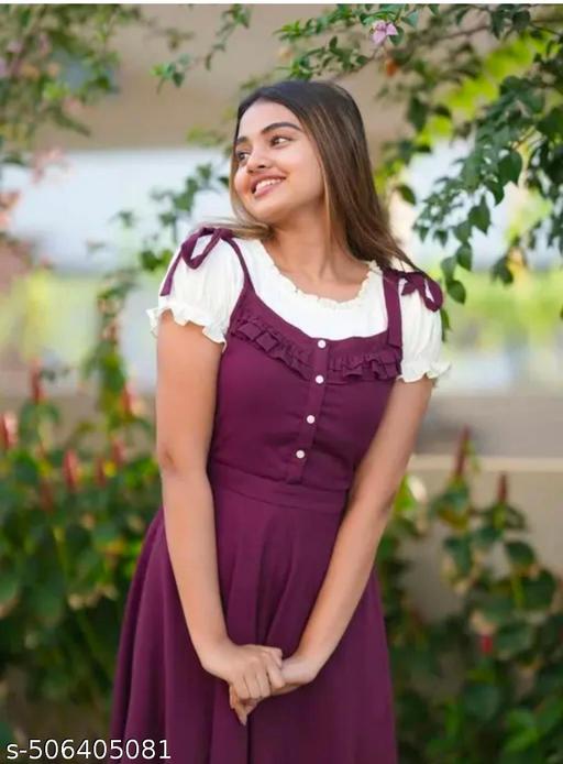 Women's stylish Purple Dungaree Dress new fency Dungaree women dungaree WhiteTop Dress For Girl Classic dungaree for women frock for women trending kurti latest kurti for women traditional kurti frock dungaree for women long kurti for women  - roslyncart
