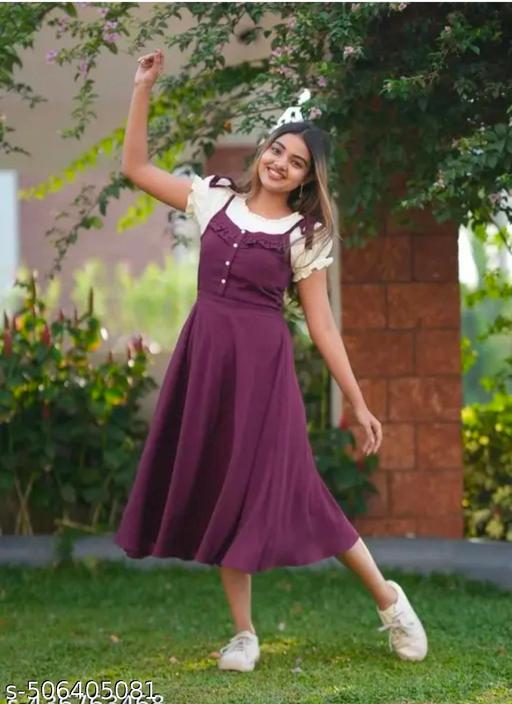 Women's stylish Purple Dungaree Dress new fency Dungaree women dungaree WhiteTop Dress For Girl Classic dungaree for women frock for women trending kurti latest kurti for women traditional kurti frock dungaree for women long kurti for women  - roslyncart