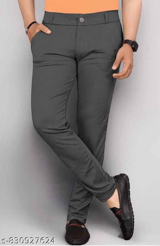Men's Lycra Caual Trouser Pant  - roslyncart