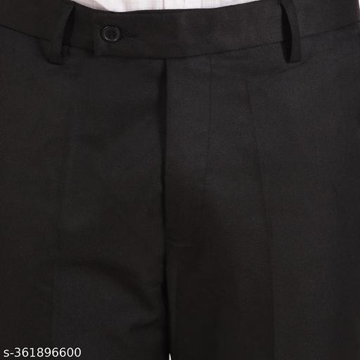 ARDLOR Men's Black Formal Trousers Pants - roslyncart