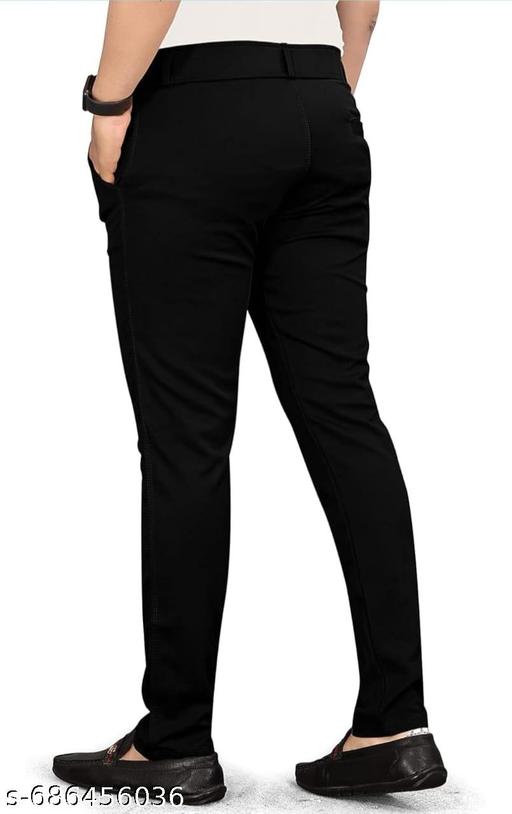Black dailywear pants for men|Black trousers for men|Black regular trousers|Black mens dailywear trousers|Black regular dailywear trousers - roslyncart