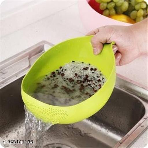 Multi-Purpose Strainer or Washer Bowl for Rice Fruits & Vegetable Rice Bowl , Rice Strainer, Bowl , Kitchen Gadget , Pack Of 2 Food Str, Vegetable Strainer , Kitchen Sieve , Washing Bowl , Unbreakable , Noodles Maker, Bowl Strainer for Rice, Fruits and Vegetables - Kitchen Accessories Only