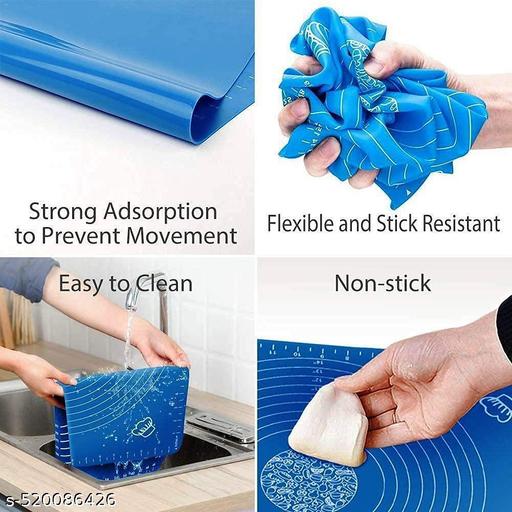 Roti Mat/Baking Mat  Chapati Atta Kneading Mat Non-Stick (Size 50 * 40 cm) (Multicolor) - Kitchen Accessories Only