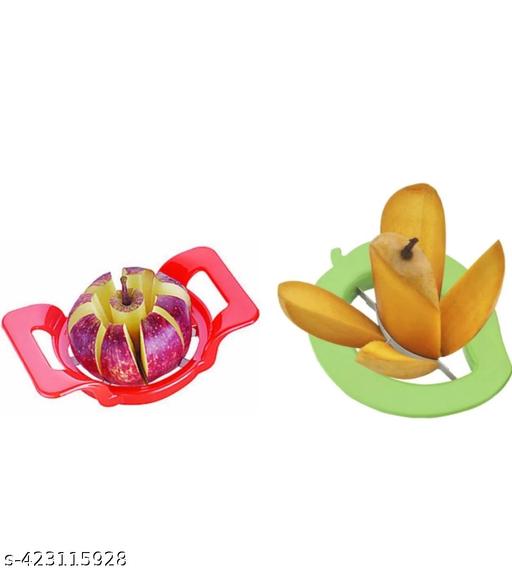 Combo Of Watermelon Slicer, Apple Cutter, Mango Cutter & Banana Cutter (Pack Of 4, Multi Color) - Kitchen Accessories Only