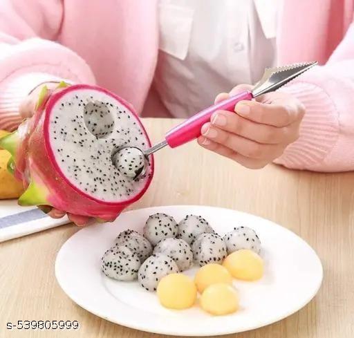Pack Of 2 Pcs Combo Of Stainless SteelPineapple Eye Peeler And 2 in 1 Melon Baller, Stainless Steel Multifunctional Dig Scoop - Kitchen Accessories Only