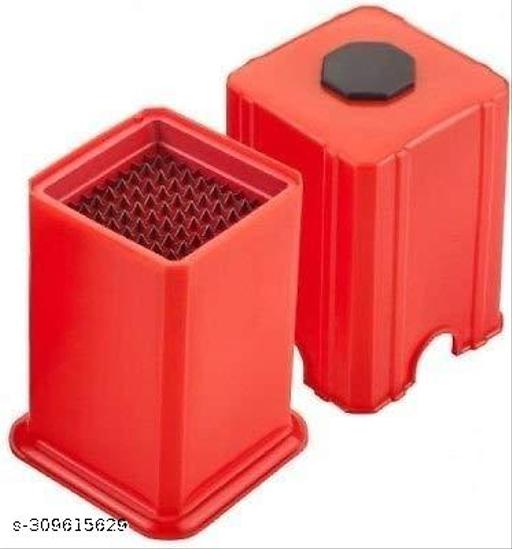 Potato Chips Cutter Slicer French Fries Maker Red Potato French Fries Finger Chips Cutter Slice Maker Machine (Plastic) - Kitchen Accessories Only