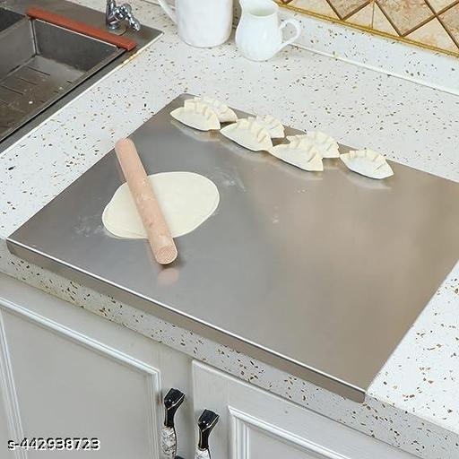Stainless Steel Chopping Board, Heavy Duty Choping-Board Vegetable, Meats Vegetable Chopper Boards,(Pack of 1) Sliver (36/31/1 -CM)  - Kitchen Accessories Only