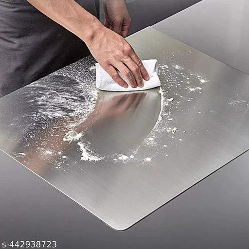 Stainless Steel Chopping Board, Heavy Duty Choping-Board Vegetable, Meats Vegetable Chopper Boards,(Pack of 1) Sliver (36/31/1 -CM)  - Kitchen Accessories Only