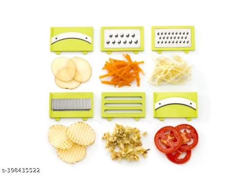 6 in 1 Slicer & Grater with Safety Holder & Extra Sharp V Blade, Includes 6 Detachable Slicers, Ripple, Greater Suitable for Onion, Carrot, Tomato, Cucumber, Beat & Vegetable - Kitchen Accessories Only