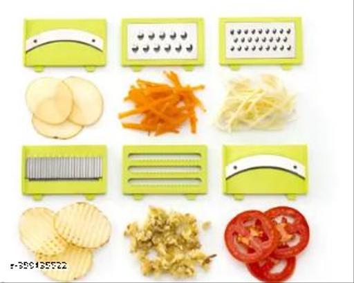 6 in 1 Slicer & Grater with Safety Holder & Extra Sharp V Blade, Includes 6 Detachable Slicers, Ripple, Greater Suitable for Onion, Carrot, Tomato, Cucumber, Beat & Vegetable - Kitchen Accessories Only