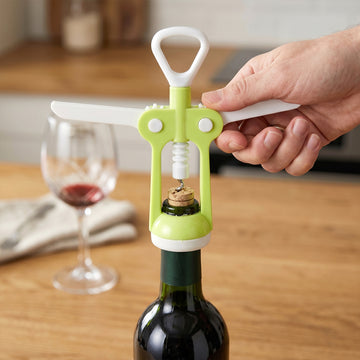 3 Pc Set Kitchen Tool Kit – Wine Bottle Opener, Knife, and Scissors Set - Kitchen Accessories Only