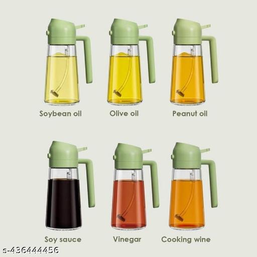 500ml 2 in 1 Olive Oil Sprayer and Oil Dispenser Bottle for Kitchen, Glass Oil Bottle with Premium Nozzle, Oil Sprayer for Air Fryer, Salad,BBQ,Roasting (Multi Color) (Pack of 1) - KPYARD