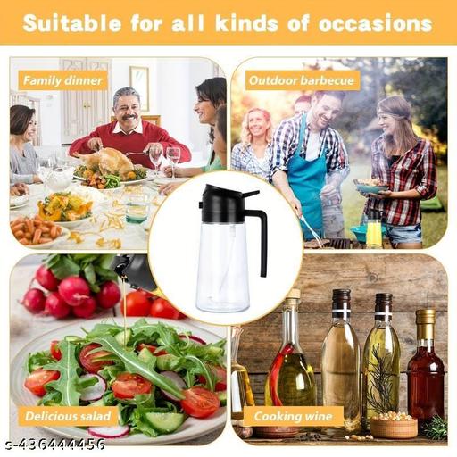 500ml 2 in 1 Olive Oil Sprayer and Oil Dispenser Bottle for Kitchen, Glass Oil Bottle with Premium Nozzle, Oil Sprayer for Air Fryer, Salad,BBQ,Roasting (Multi Color) (Pack of 1) - KPYARD
