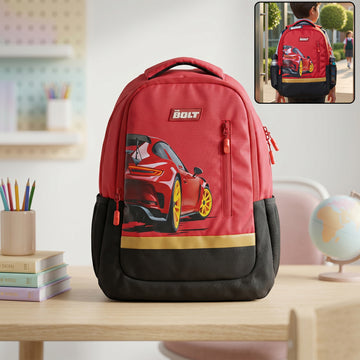 19-inch School Bag with Car Design for Kids (Mix Color) - KPYARD