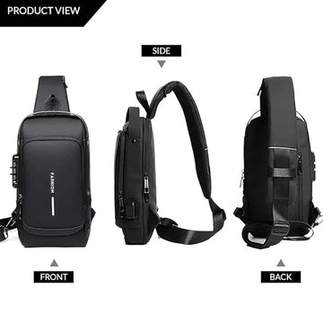 Anti-Theft Crossbody Sling Bag with USB Charging Port - KPYARD