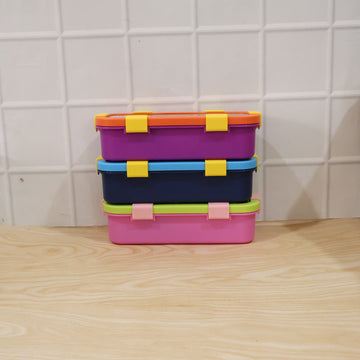 Stainless Steel Leak-Proof Lunch Box with 2 Compartments With Spoon & fork (1 Pc) - KPYARD
