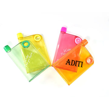 Customize Notebook Style Slim Water Bottle (380 ml, Multicolor) - KPYARD