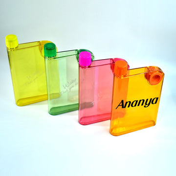 Customize Notebook Style Slim Water Bottle (380 ml, Multicolor) - KPYARD