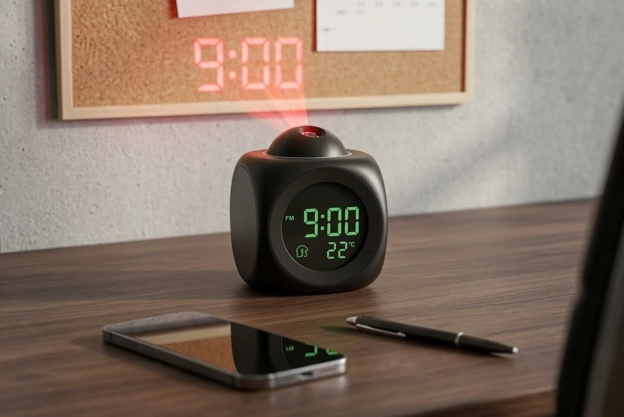  Digital LED Projection Alarm Clock with Voice Talkback  - KPYARD