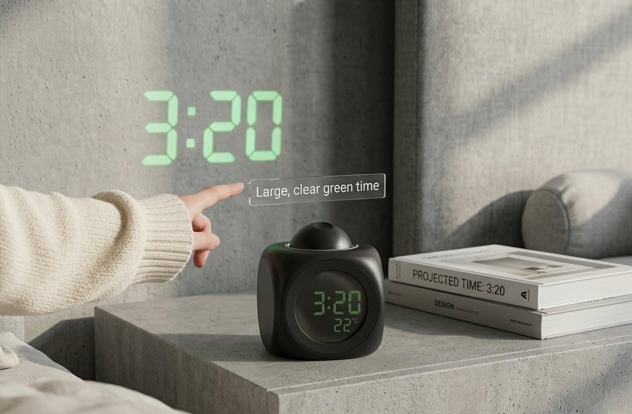  Digital LED Projection Alarm Clock with Voice Talkback  - KPYARD