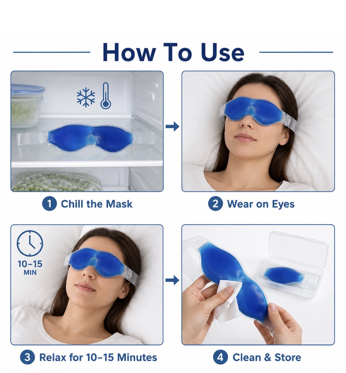 Cold Eye Mask With Stick-on Straps - LuxeLoom