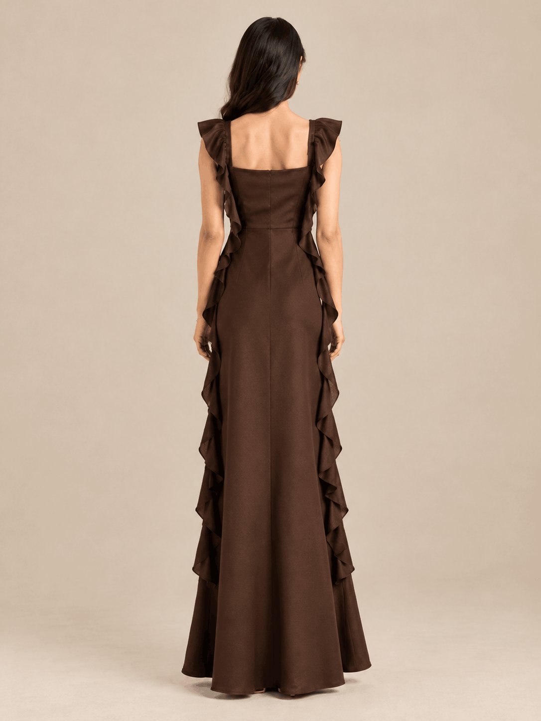 Elegant Ruffle﻿ Bodycon Maxi Dress - Lyca Vogue