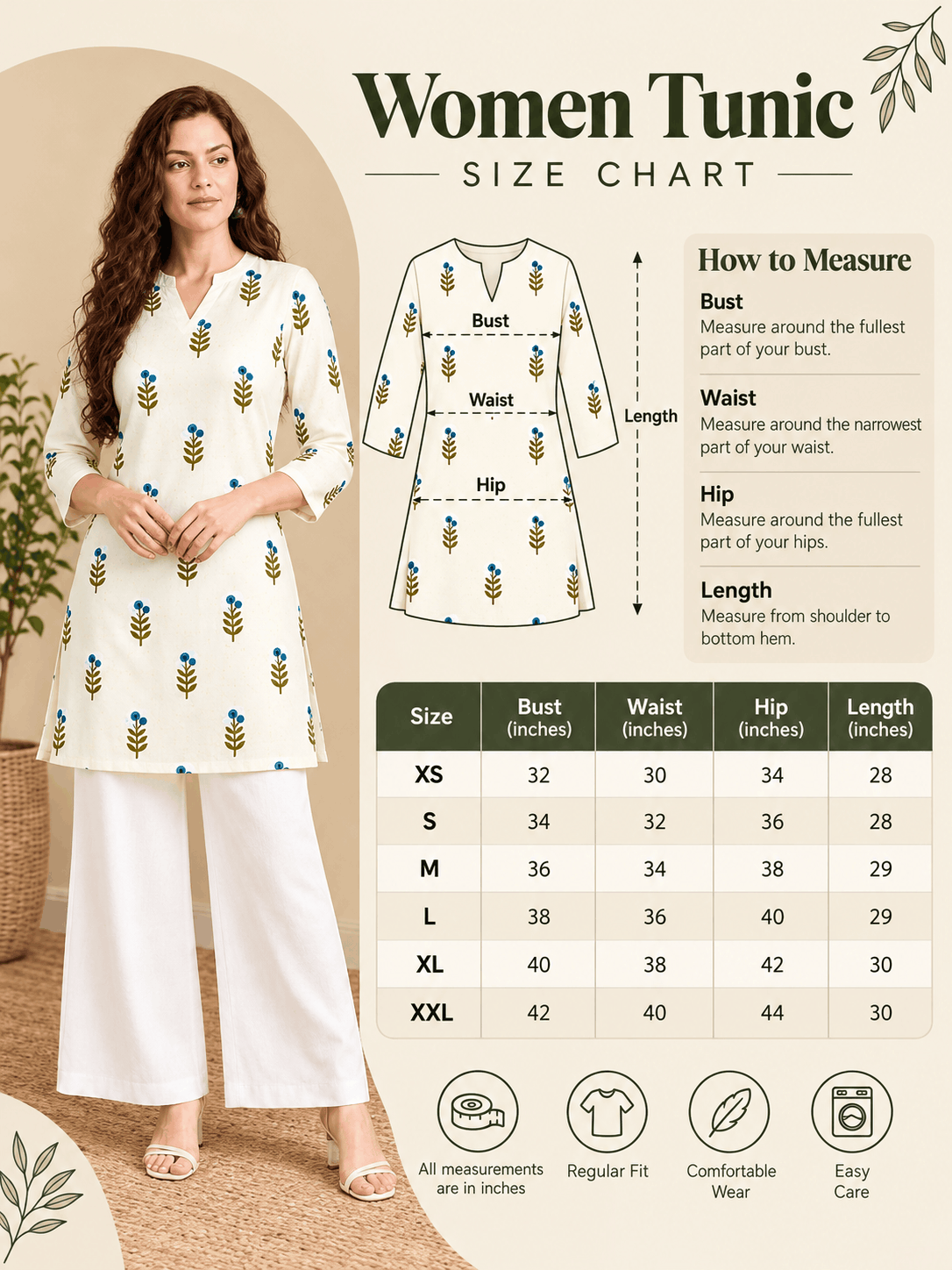 Ivory Meadow Floral Short Kurti - Lyca Vogue