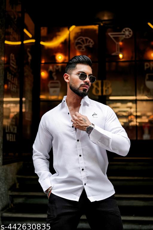 WAFFLE TEXTURE LONG SLEEVE SHIRT - MC FASHIONS