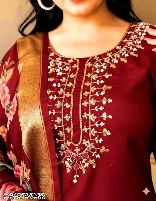 Famous Maroon  Aline Duppta SEt - MC FASHIONS