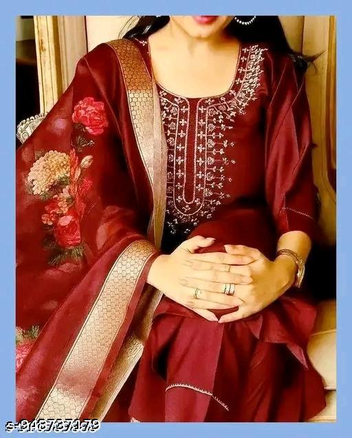 Famous Maroon  Aline Duppta SEt - MC FASHIONS