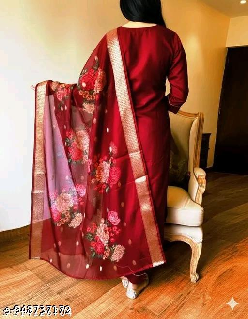 Famous Maroon  Aline Duppta SEt - MC FASHIONS