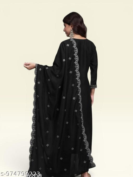 Women Embroidered Kurti Pant With Duppta Set  - MC FASHIONS