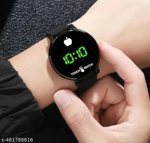 Top Trendy Touch Screen Digital Green LED Black Color Round dial Watch for boys & Girls - MC FASHIONS