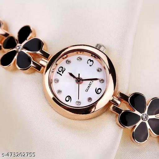 New Good Looking Attractive Watch Analog Watch - For Girls Bracelet Flower Pattern Rose Gold - MC FASHIONS