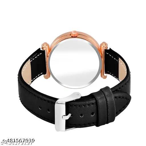 Stylish Classy Designer Black Starry Sky Numeral Dial Leather belt Wrist Watch Girls Fashion Analog Watch - For Women Casual Round Quartz Watch for Daily Life New Collection Women's Watch Shiny Fashion Quartz Watch Casual Style Ladies Watch (Only Watch ) - MC FASHIONS