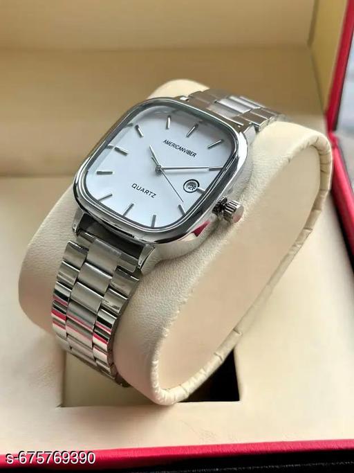 Unisex Square Design Sea Green Date Function Working Dial & Adjustable Chain Analog Watch - For Men & Women - MC FASHIONS