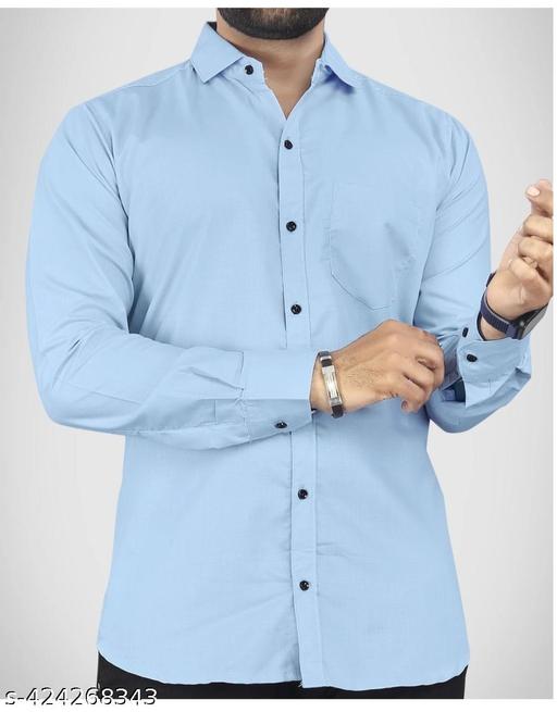 SKY BLUE MENS FORMAL N CASUAL SHIRT - MC-FASHIONS.COM