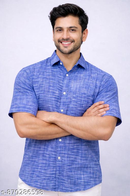 Khadi Shirt, Blue Shirt For Men, Men Shirts , Casual Shirt For Men - MC-FASHIONS.COM