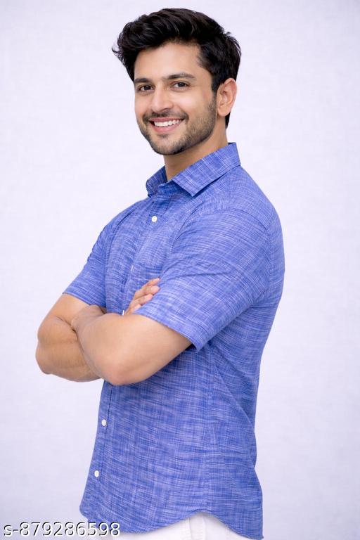Khadi Shirt, Blue Shirt For Men, Men Shirts , Casual Shirt For Men - MC-FASHIONS.COM