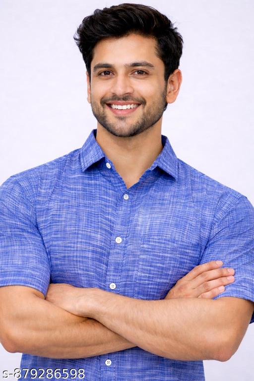 Khadi Shirt, Blue Shirt For Men, Men Shirts , Casual Shirt For Men - MC-FASHIONS.COM