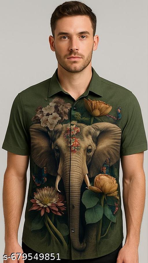 Printed shirt|Bird|Animal | Abstract |Graphic Print Cotton Blend Half Sleeve Casual Shirt For Men| Digital Print soft fabric Regular to slighly oversized Fit |Lycra-Cotton Shirt | Shirt For Men | Office Shirt | Goa Shirt |Beachwear Shirt  - MC-FASHIONS.COM