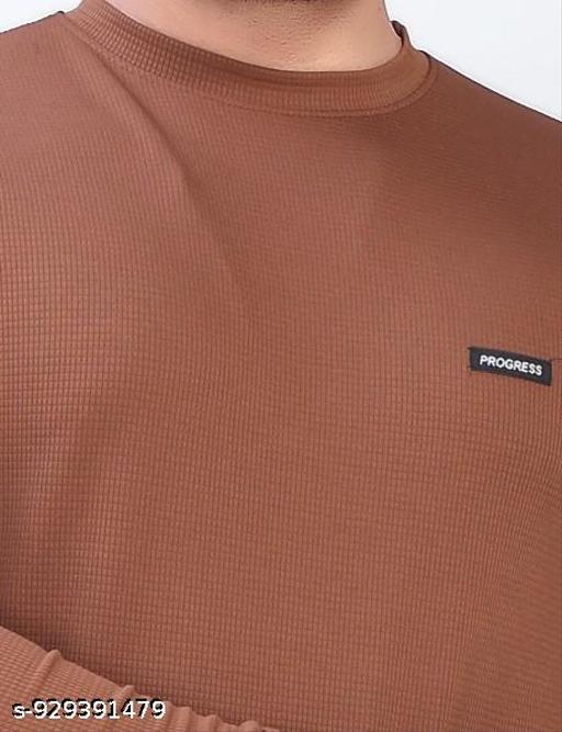 Mens Solid Full Sleeve Round neck T-Shirt - MC-FASHIONS.COM