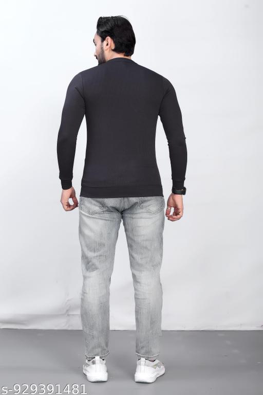 Mens Solid Full Sleeve Round neck T-Shirt - MC-FASHIONS.COM