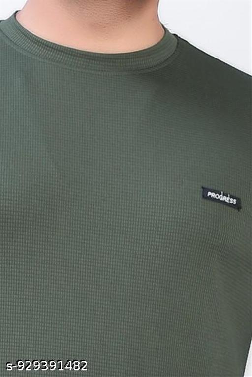 Mens Solid Full Sleeve Round neck T-Shirt - MC-FASHIONS.COM