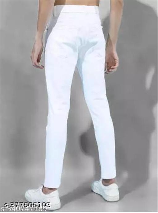 HOLI SPECIAL PRICEMen Denim Monk WHITE PLAIN JEANS - MC-FASHIONS.COM