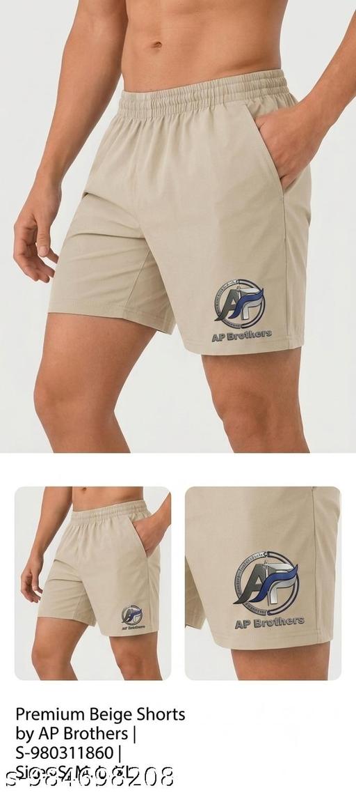 Men's Premium Beige Sports & Casual Shorts (Pack of 1) - MC-FASHIONS.COM