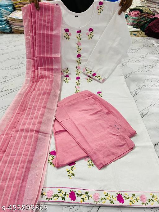 EMBROIDERED KURTI PANT AND DUPATTA SET - MC-FASHIONS.COM