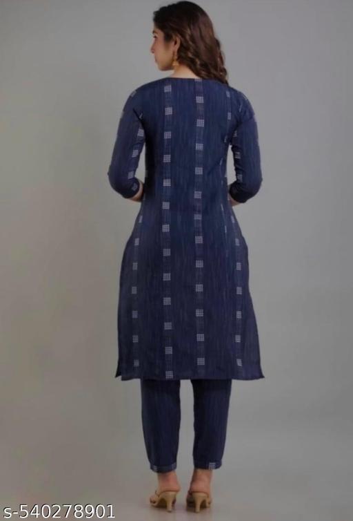 Naira Self Biue Khadi Cotton Design - MC-FASHIONS.COM